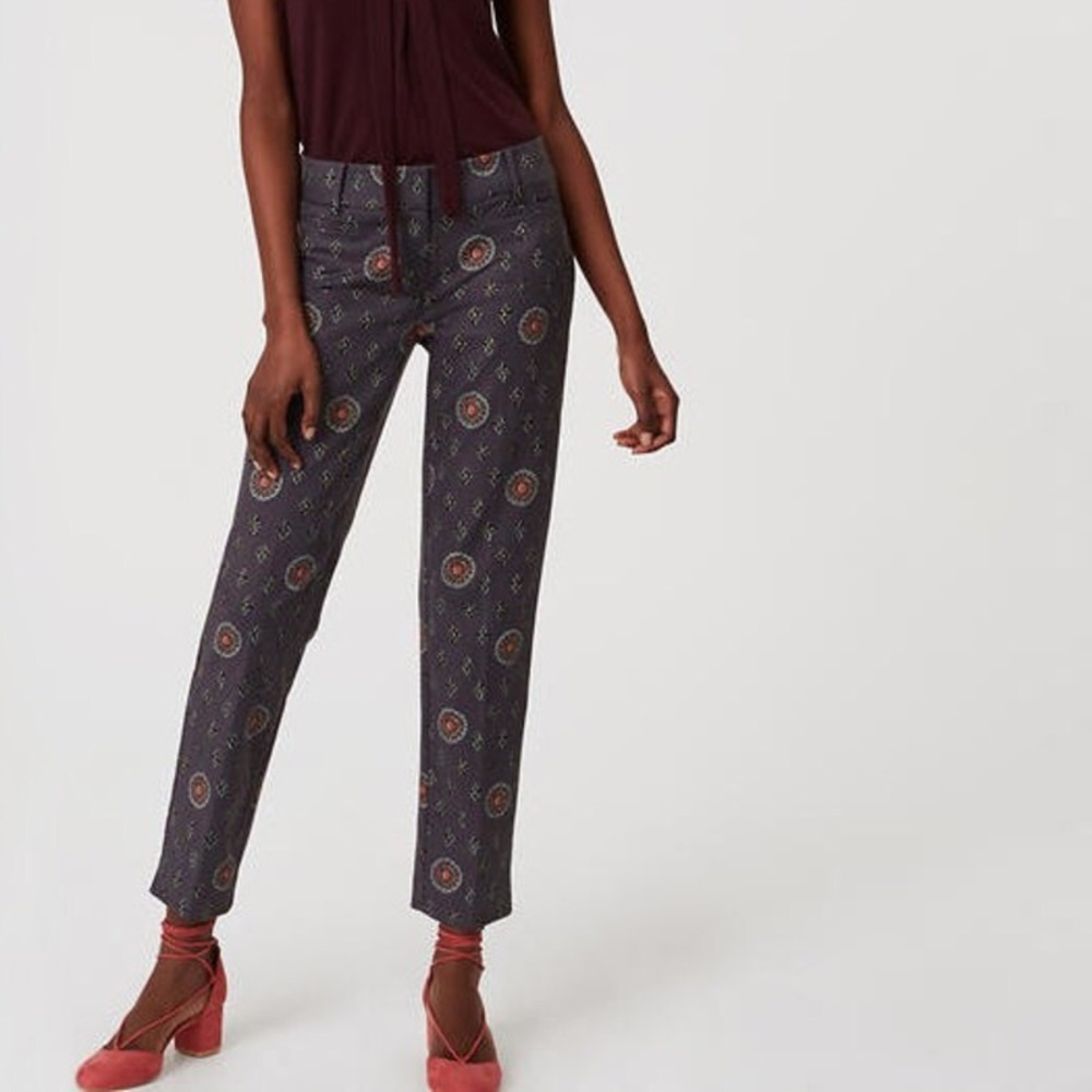 Loft FLORAL MEDALLION RIVIERA PANTS IN MARISA FIT - cleaning out my closet